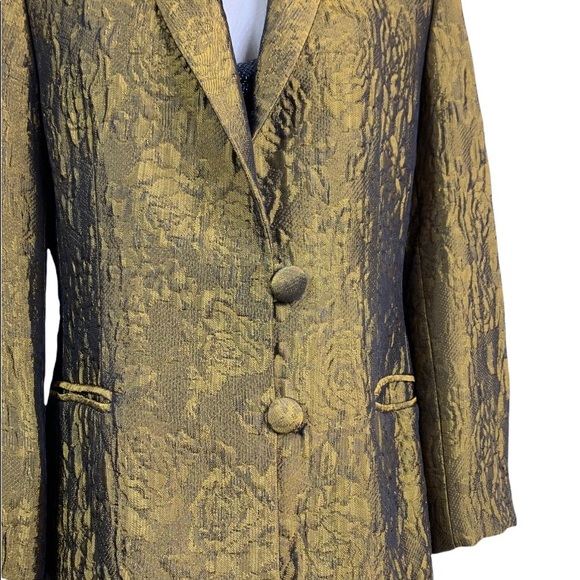 Olsen Collection,Gold silk Fabric Material,Size M - Picture 9 of 11